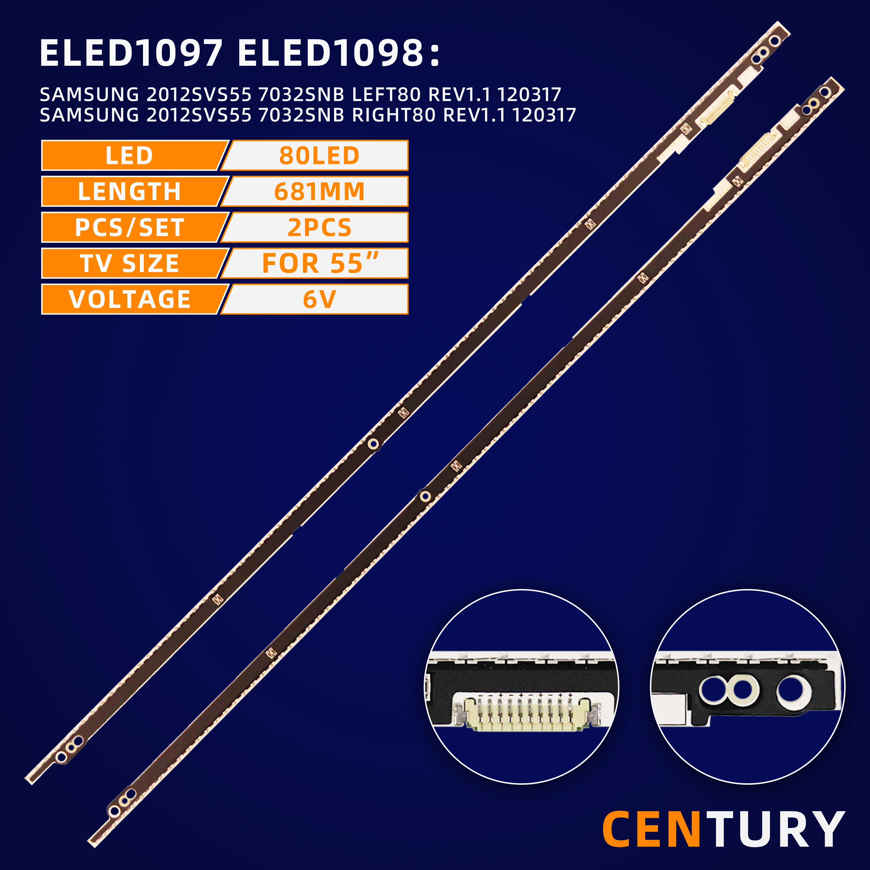 Tiras LED Para TV 2012SVS55 7032SNB LEFT80 REV1.1 120317 RIGHT Comercial 55 Inch LED TV Strip Lights For Samsung 55 Inch UN55ES6