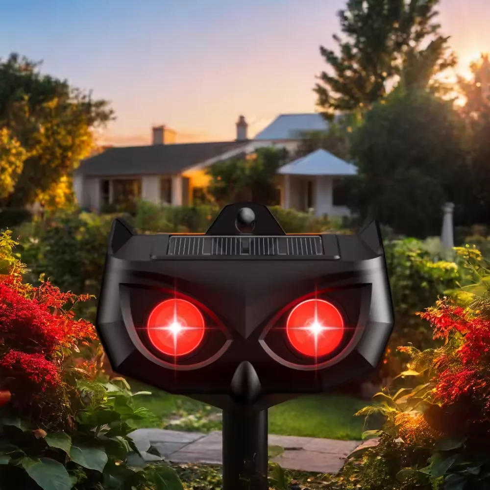 Animal Repeller for Skunk Solar flame Light Outdoor Animal Deterrent Devices Nocturnal Animal Repeller
