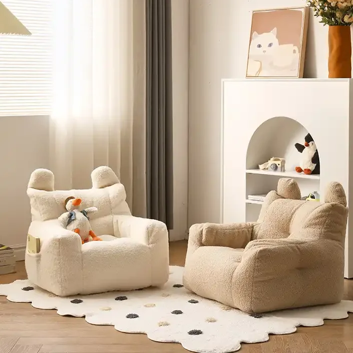 Fashionable Kid Arm Chairs Living Room Plush Cute Bean Bag Sofa Lounge Chair Living Room