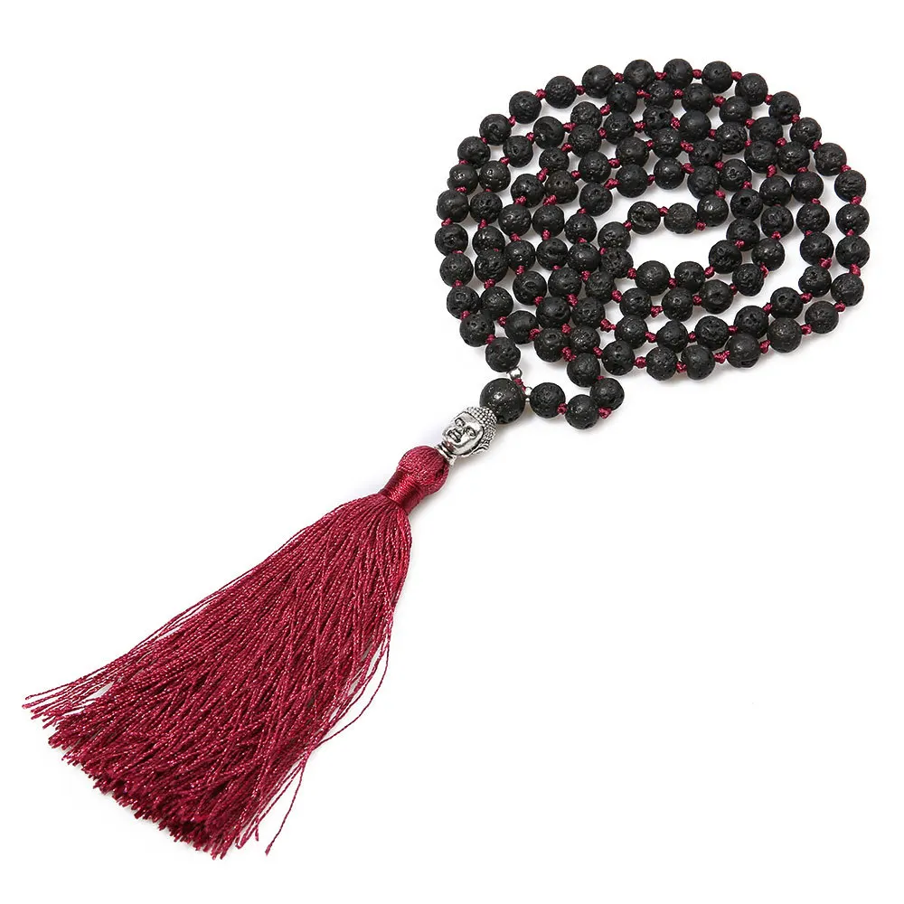 2022 Penixon Self Rudraksha Defence Mala 108 Buddha Prayer Bead Chain Necklace