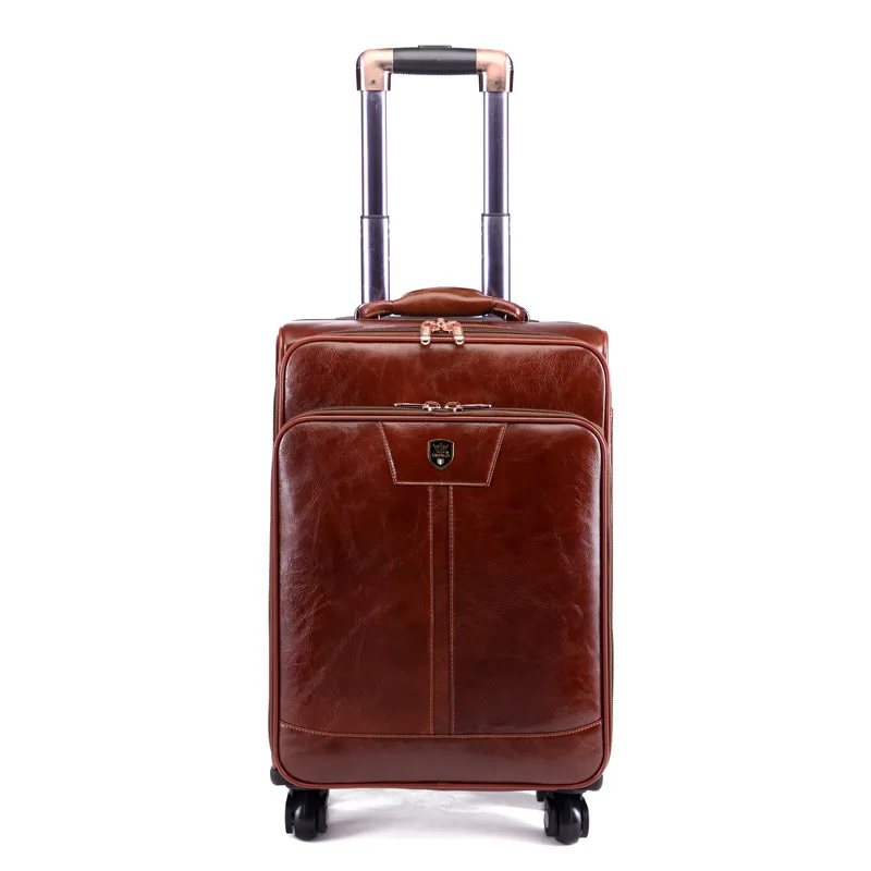 High Quality Custom PU Leather Luggage Business Suitcase PU Trolley Carry-on Case