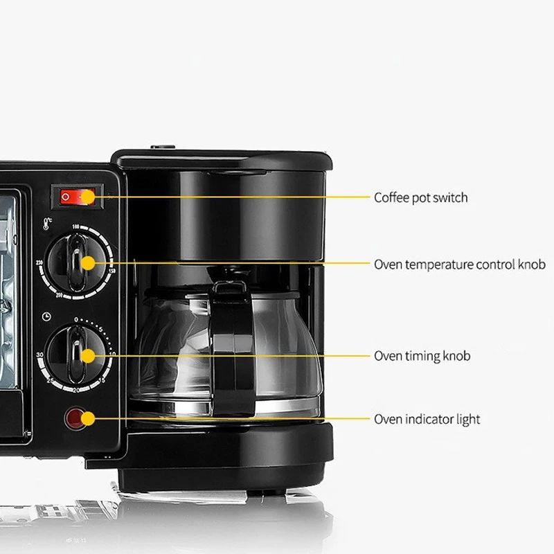 3 in 1 household automatic breakfast toast sandwich portable breakfast maker for kitchen use