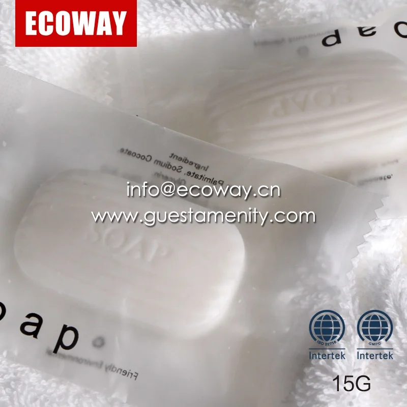 15g transparent wrapped bath soap mini hotel white soap wholesale