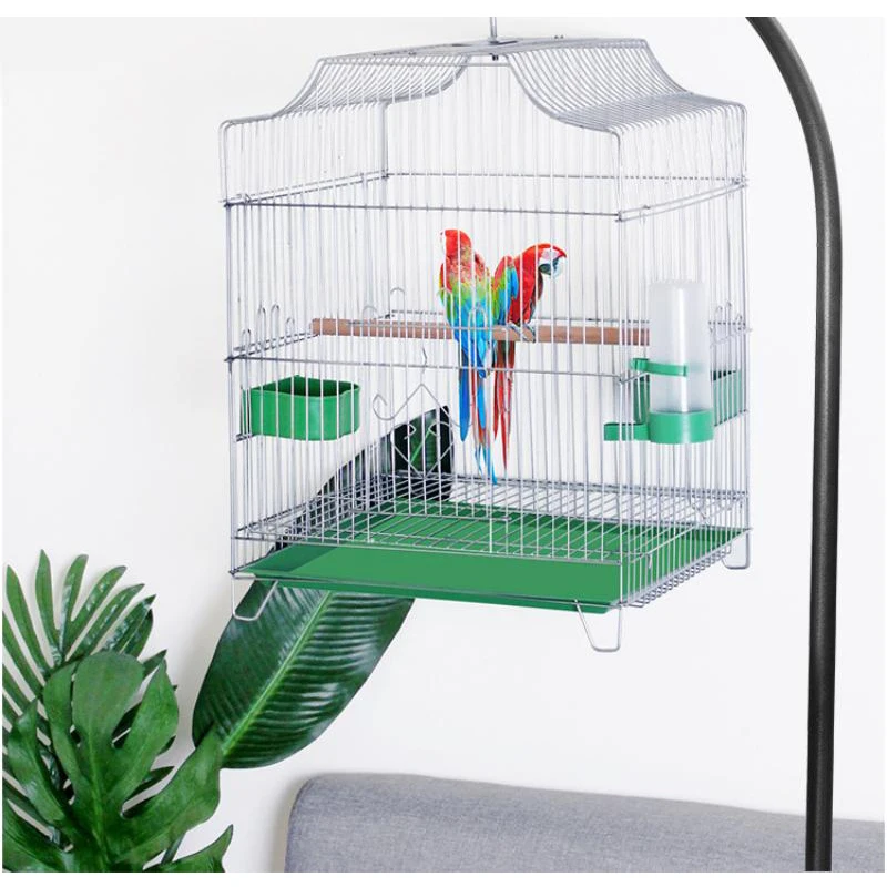 Wholesale Animal Cages Pet Cages Carriers Foldable Stainless Steel Bird House Pigeon Canary Parrot Bird Cage With Feeder
