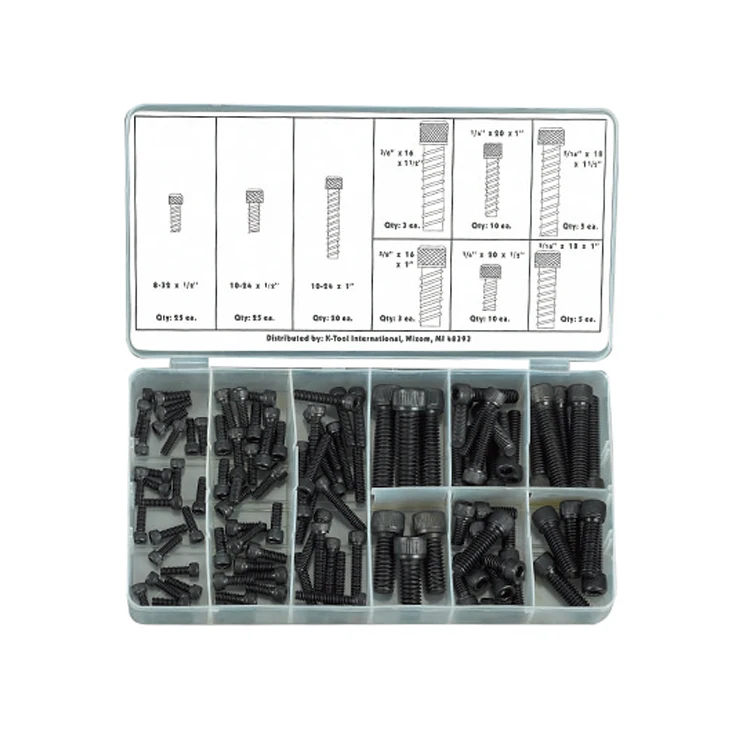 China Manufacture PP Box 106PCS Steel Allen Head Cap Screw