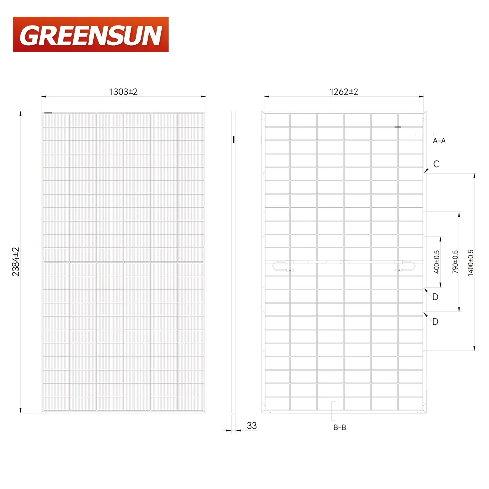 Greensun Bifacial Perovskite солнечная панель 700-730 Вт электростанция с солнечными панелями