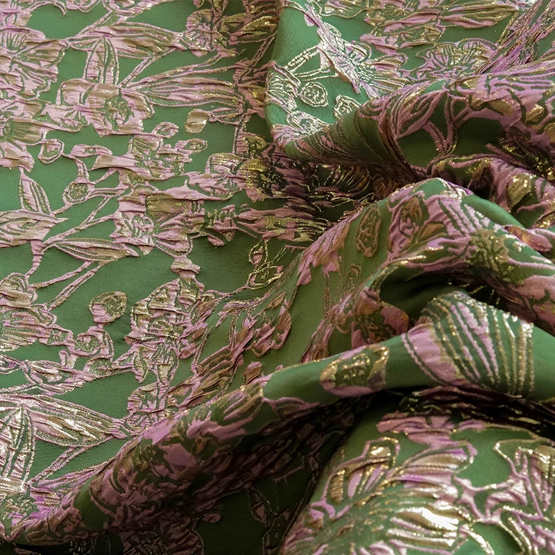 2023 Hot Sale Oil Painting Floral European American Jacquard Brocade Fabric For Women Dresses