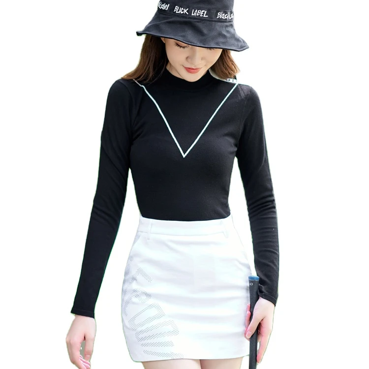 Wholesale Blank girls tight long sleeve t-shirt sports long sleeve polo golf  t-shirt  for women girls