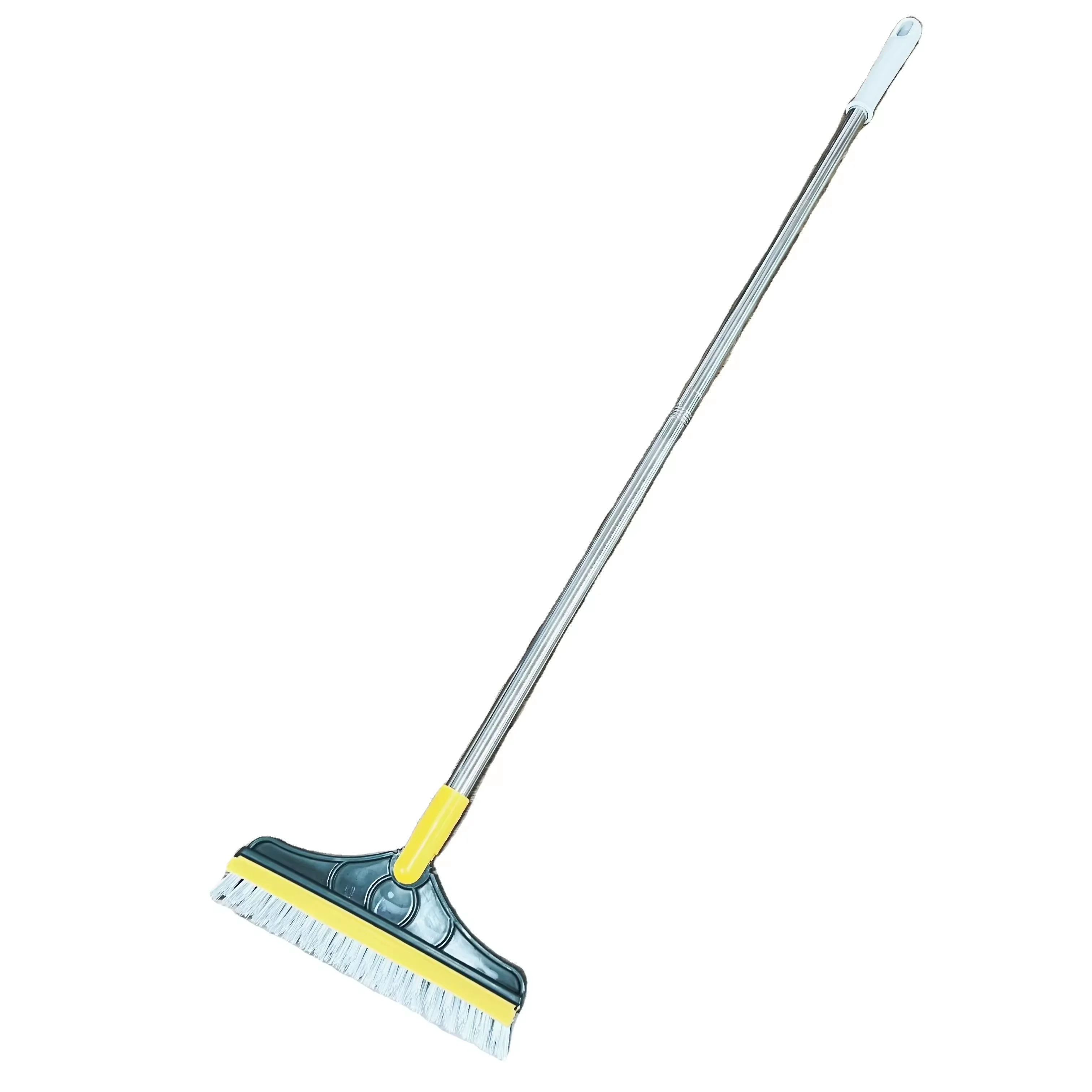 Factory Rotatable Floor Cleaning Scrubber Brush Sweeping Broom 2 In 1 With Long Handle Squeegee Head Multifunctional For Crevice