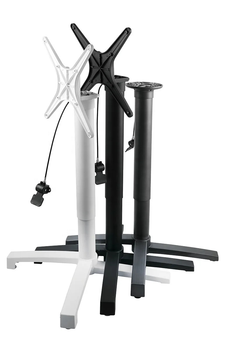 Easy Assemble Single leg pneumatic lifting system  Pneumatic Height Adjustable Sit to Stand Computer Office Desk Adjustable