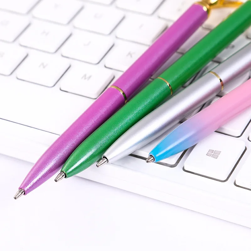 Promotion Big Top Diamond Pen Multi Color Diamond Crystal Ballpoint Ball Pen With Steel Body For Wedding Gift