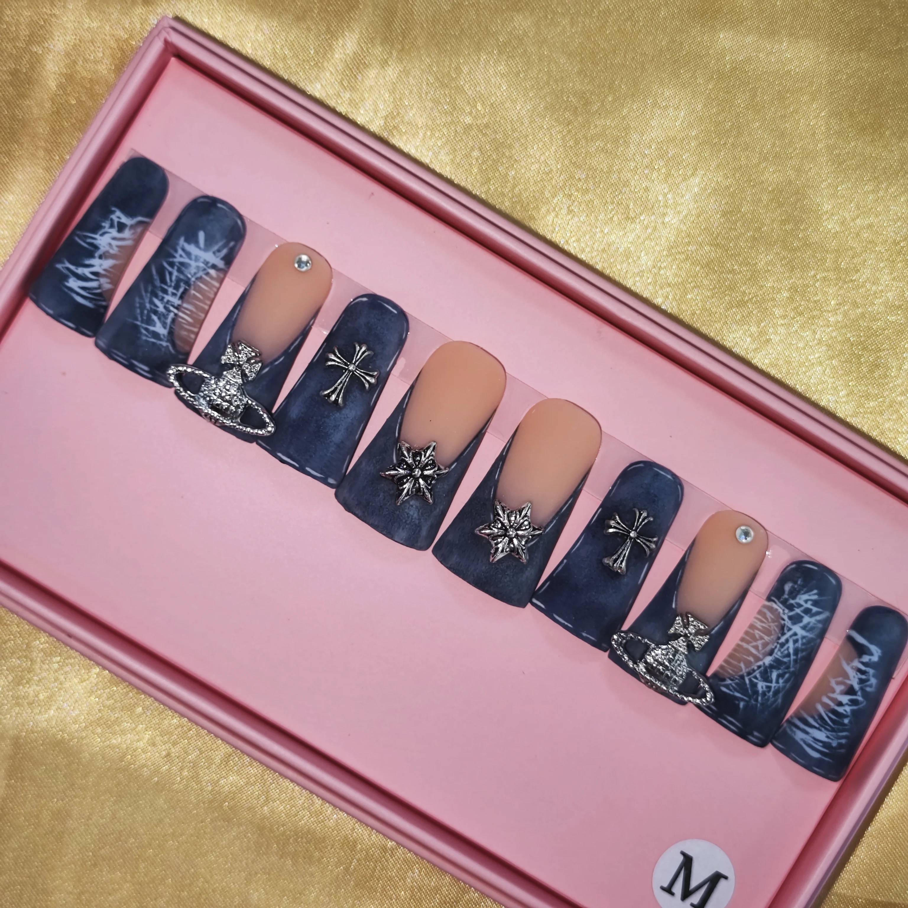 Matte Artificial Fingernails The Latest  Press On Nails Manicure False Nails with glue stickers For Girl