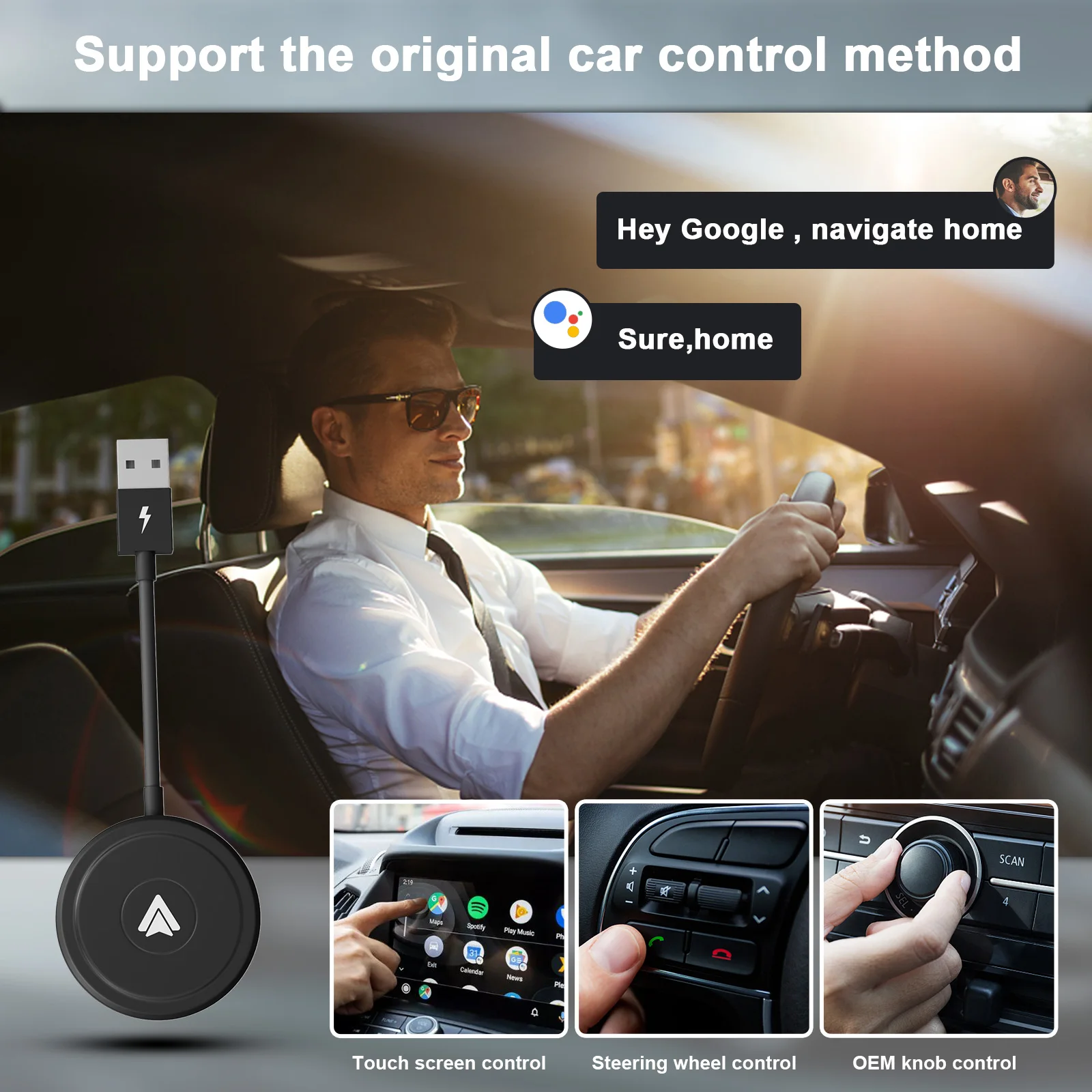 Exploter Wireless Android Auto Adapter Convert Car Factory Wired Android Auto to wireless USB Android Auto AA adapter dongle