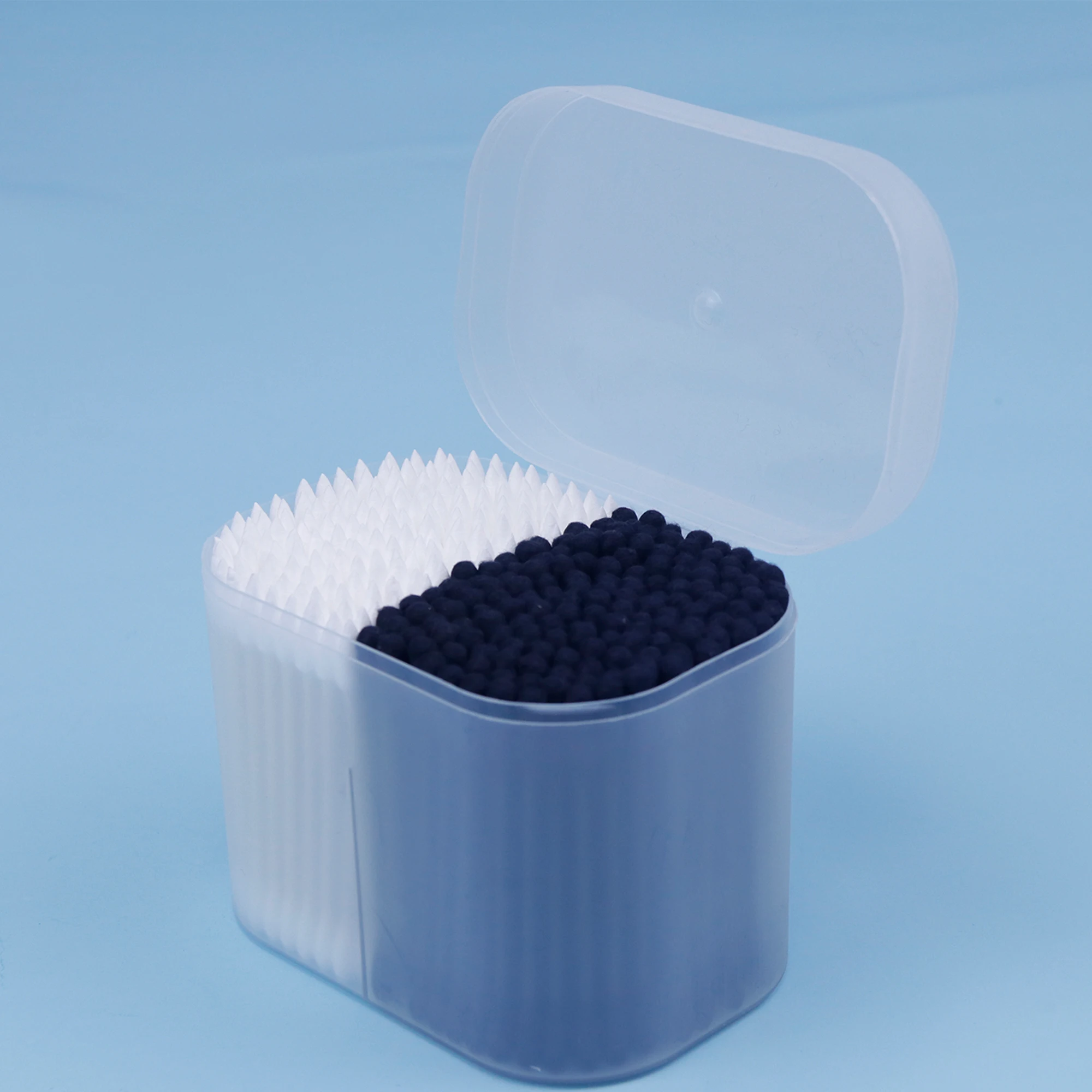 Natural Absorbent Cotton Swab with Double Head 7.5cm in Size for Makeup and Cleaning round Plastic and Wood Stick