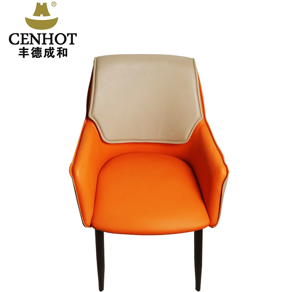 Factory Luxury Customized PU Leather Seat commercial metal Dinning Chair for restaurant