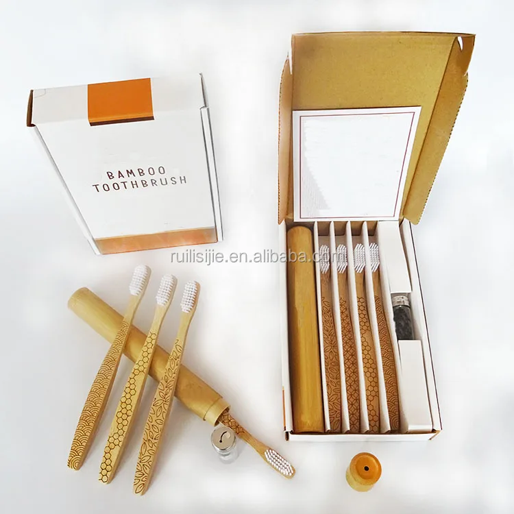Custom design toothbrush set bamboo toothbrush,toothbrush travel case,bamboo charcoal dental floss