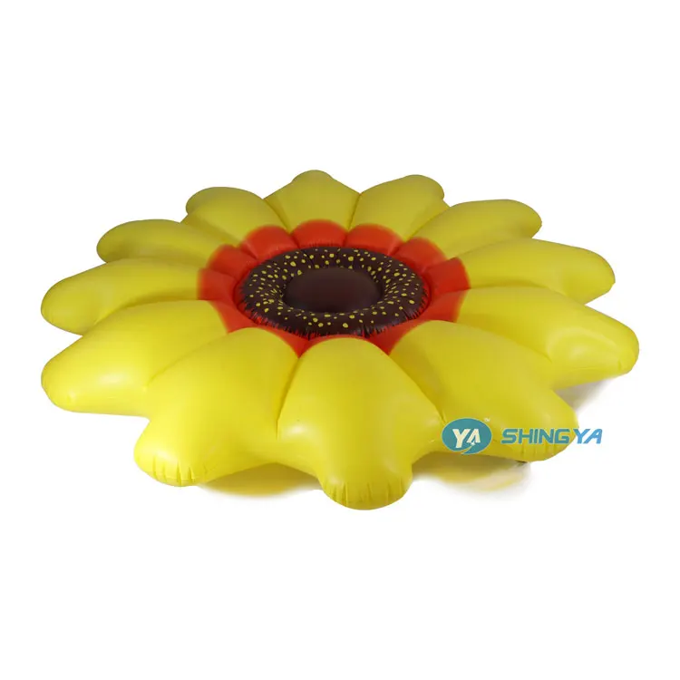 
2019 new design pvc inflatable mattress sunflower pool toy air mattress(BSCI factory) 