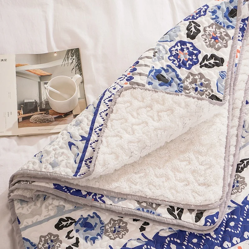 Горячая Распродажа, толстый Комфортный хлопковый Бархатный комплект одеял, зимнее покрывало, стеганый матрас