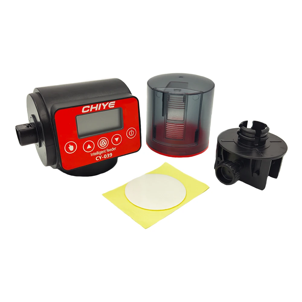 Digital Red Plastic Smart Timer Aquarium Food Dispenser Automatic Fish Feeder for Fish Tank