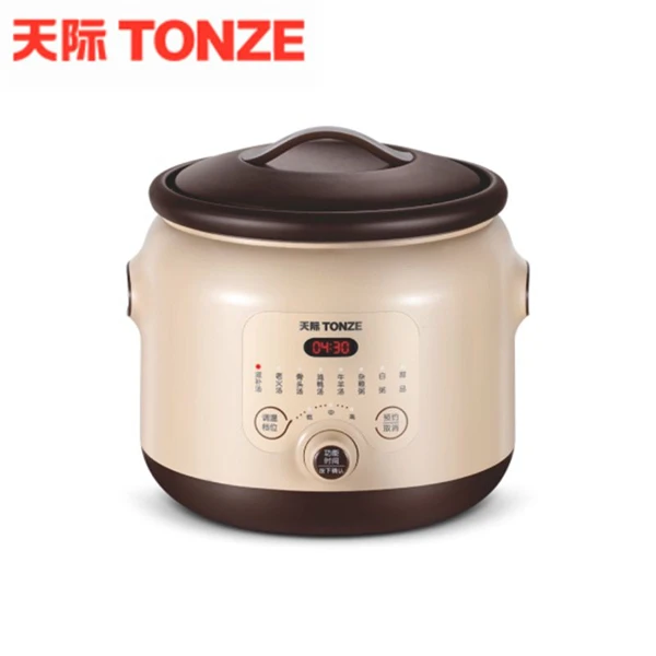 Tonze electric soup slow cooker 4L simmering pot customizable purple clay ceramic cookers electric smart slow cooker