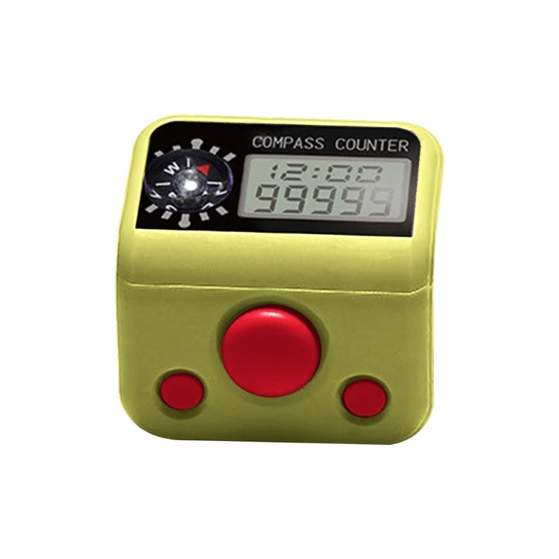 Finger Tally Counter with Compass Digital Electronic Tasbeeh Counters Lap Track Handheld Clicker Re-settable Counter