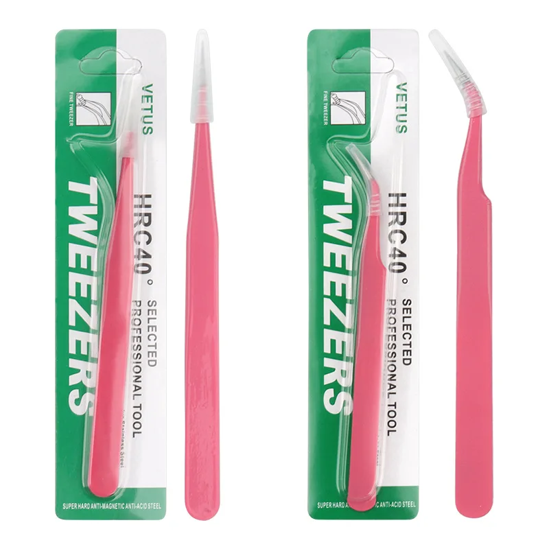 Vetus Pink Stainless Steel Eyelash Tools Eyelash Extension Tweezers