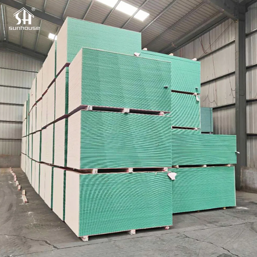 High Quality Wholesale 9Mm/12Mm/15Mm Mosisture Resistance Gypsum Board For Kitchen Bathroom