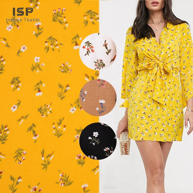 Бесцветная ткань из вискозы с принтом для женского платья Stocklot