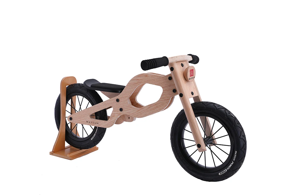12 Inch Wooden Balance Bike Kids Bicycle Cool Motor Bike Ride on Toy CAR 2 to 4 Years 5 to 7 Years