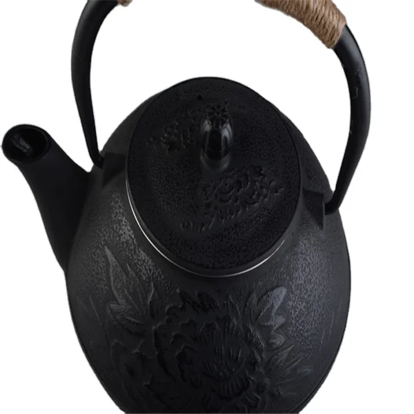 Chinese Handmade enamel cast iron teapots with peony flower