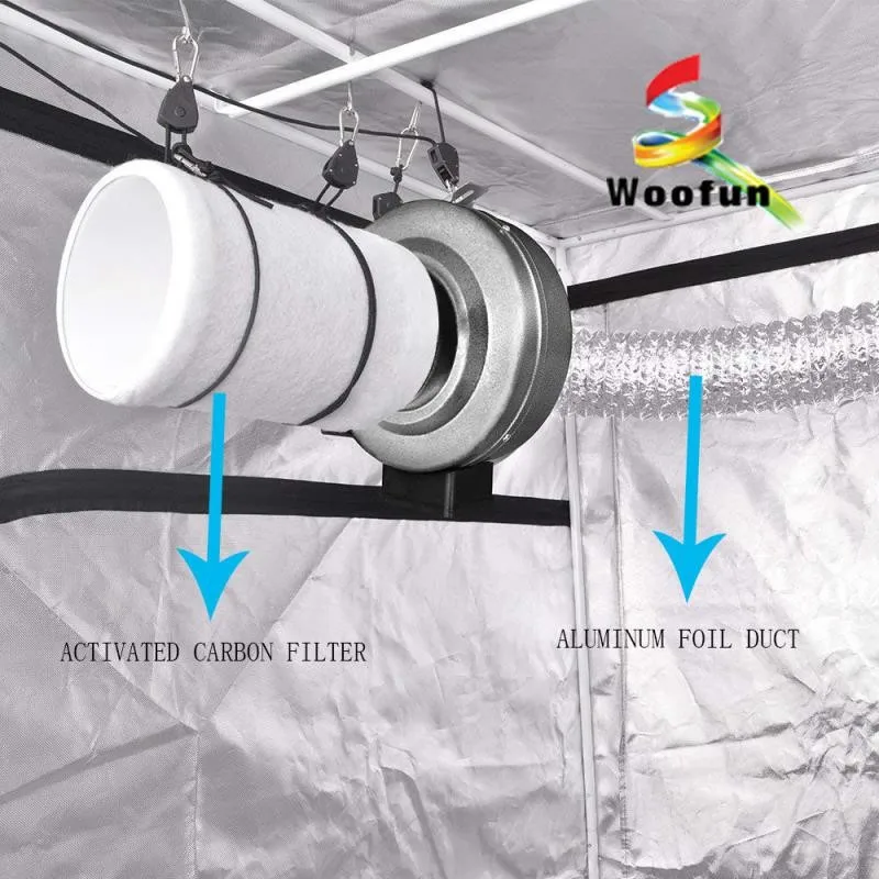 Hydroponic Ventilation 10 Inch Flange Hydroponic Hepa In line Duct Fan Activated Carbon Air Filter
