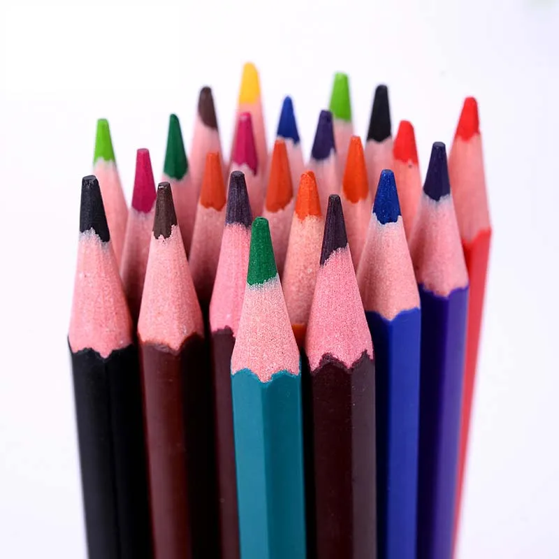 
New Goods 12/24/36 Colors Wood-free Color Lead Frosted Iron Barrel Colored Dwawing Pencils Set 