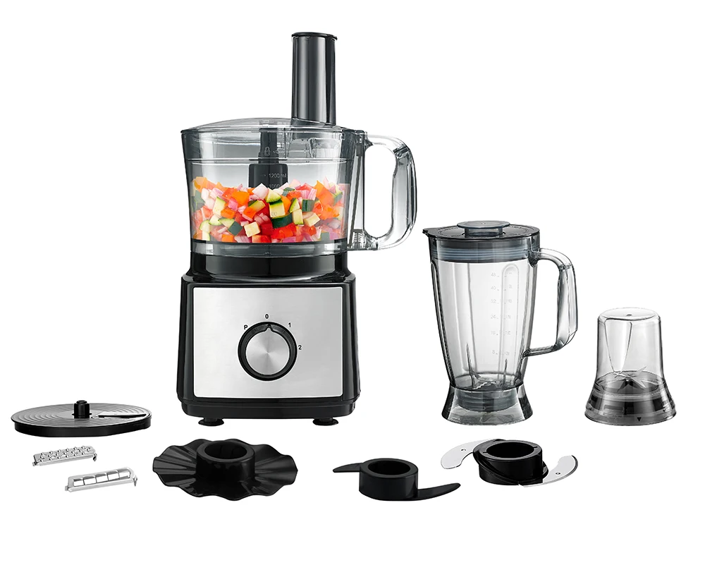 Powerful full-featured powerful stainless steel 1.8L capacity food processor 500W for family use