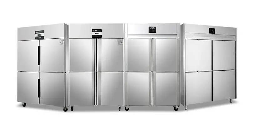 Factory Price Standing Freezer Commercial Double Doors Upright Freezer Vertical kitchen Refrigerator