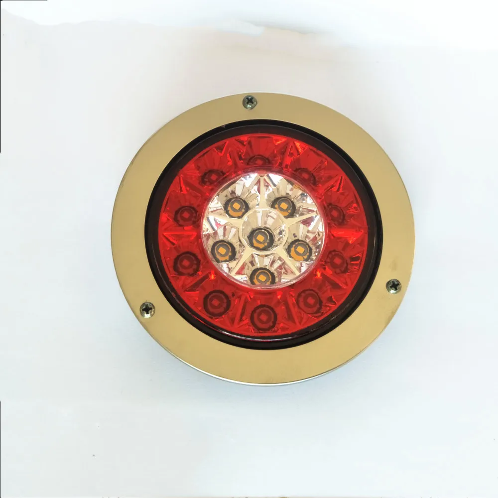 
4inch LED Trailer Truck Stop Tail Lights Amber Turn Signal Round Lamp 