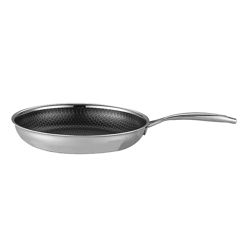 Hot Seller Hexclad Hybrid Cookware Tri-ply Coating Fry Pan Honeycomb Cool Handle Non-stick Frying Pans Induction Skillet