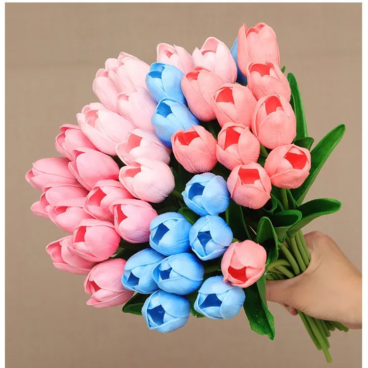 Fast Delivery Wedding Decoration Home Room Garden Decor Flower Real Touch Tulips Flower Bouquet Flower