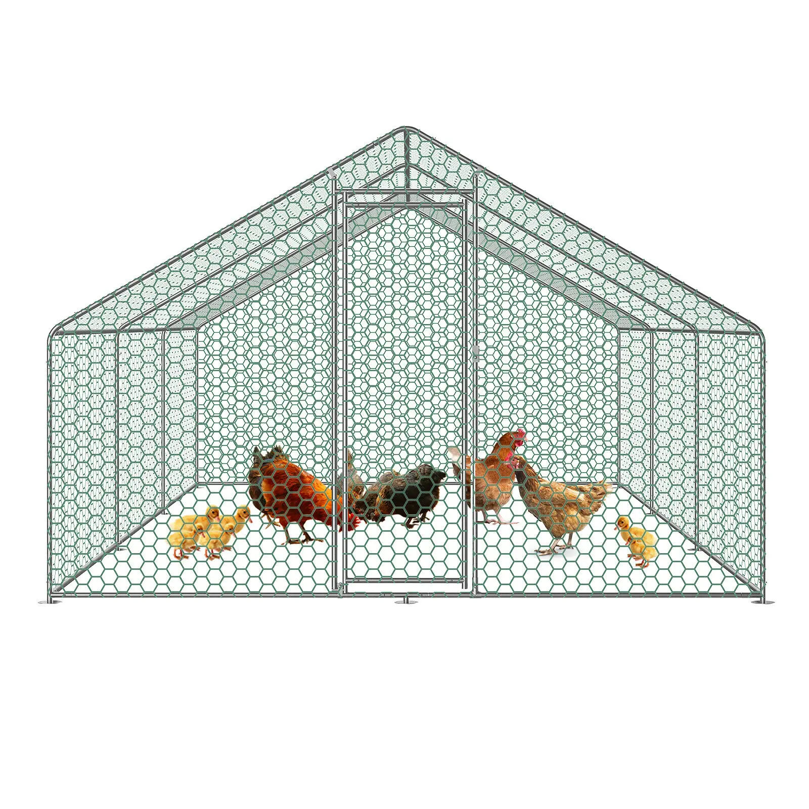 Chicken Run Coop Rabbit Ducks Hen Poultry House Large Metal Cages