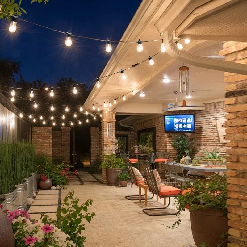 Outdoor waterproof christmas led string lights modern light led strings 30m construction solar string light