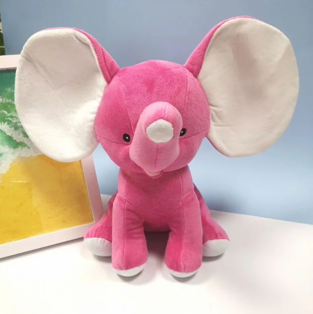 super soft plush velboa blue stuffed animals sublimation blank elephant big ear different color in 2 sizes