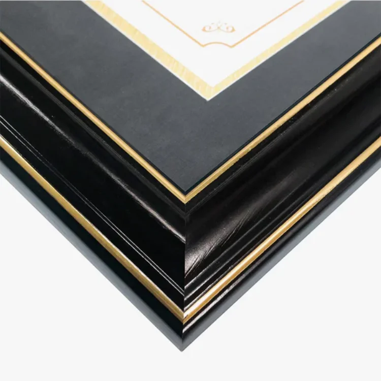 Mondon Eco-friendly Cherry Frame with Double Gold Trim for Wall Display of Certificates