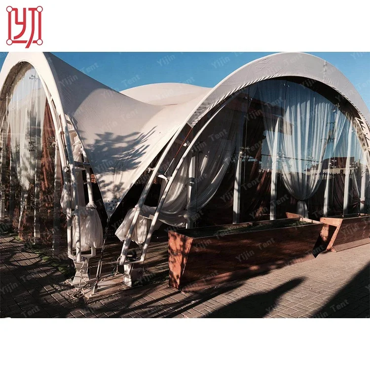 China supplier high strength steel big square gazebo tent membrane structure