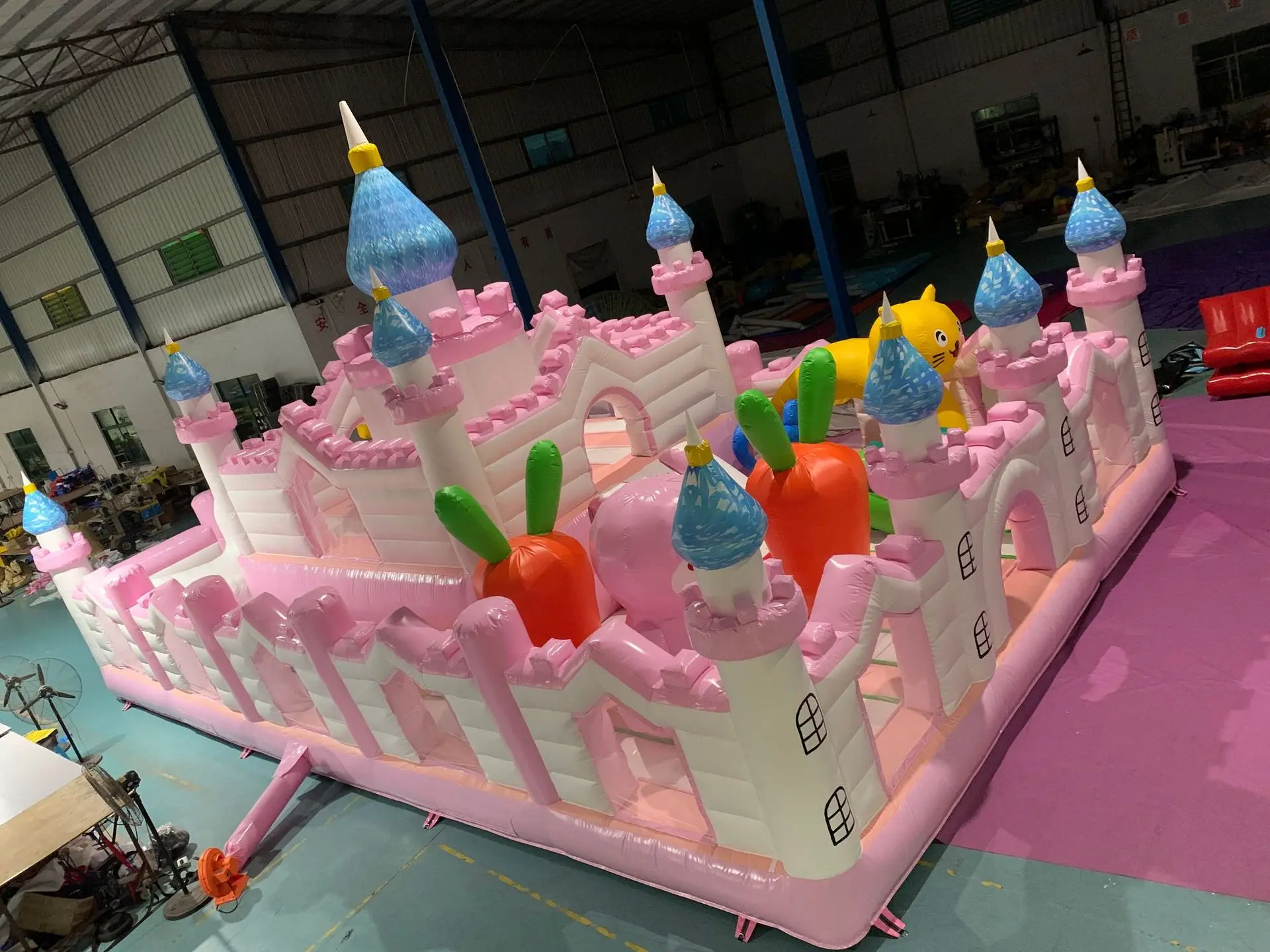 Giant Inflatable Pink Indoor Playground Park For Kids,Cute Funny Inflatable Pink Castle Bounce House Playground Indoor For Girls