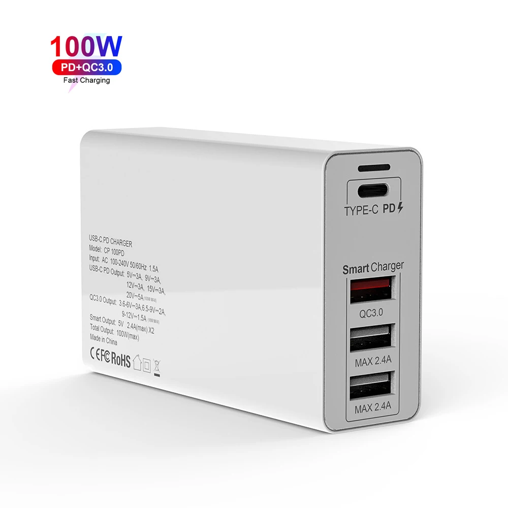 Высокотехнологичное быстрое зарядное устройство GaN QC4.0 FPD 100 Вт Универсальный адаптер в 2020 для ноутбука быстрая зарядка Type C