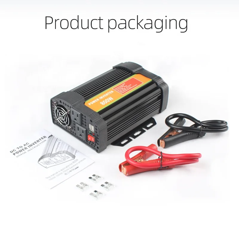 Car Vehicle Power Inverter 800W/1600W(Peak) DC 12V to AC 110V Converter