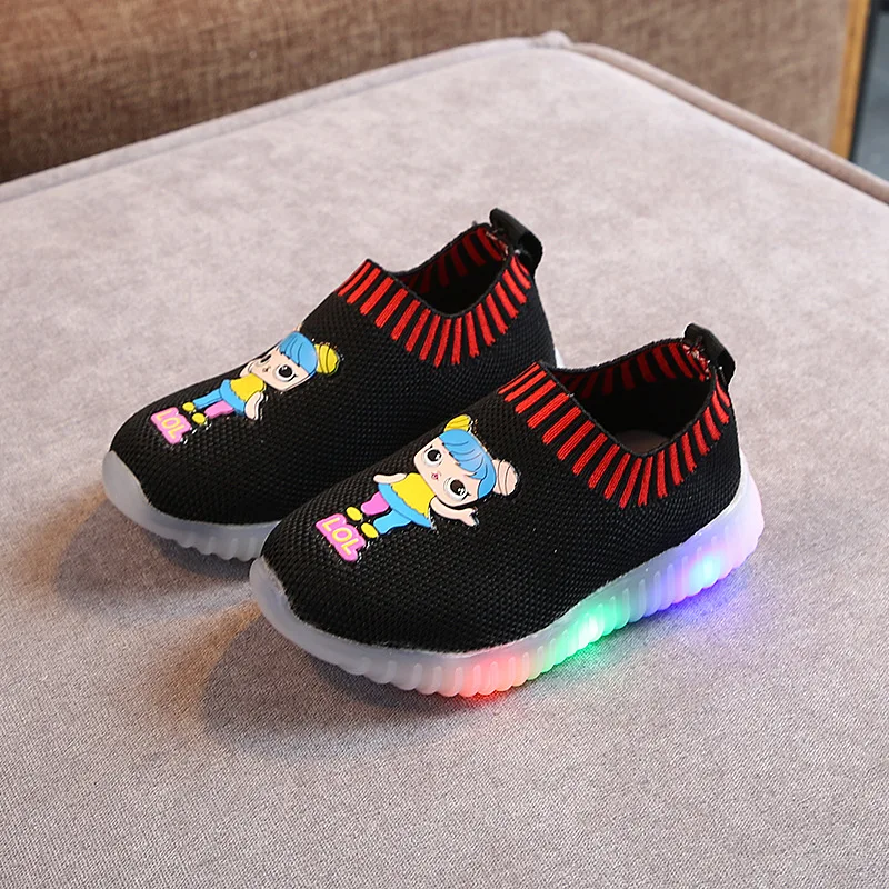 Новинка 2021, лидер продаж, оптовая продажа, дизайнерская сетчатая светящаяся детская обувь Outong, повседневная розовая детская светодиодная обувь для маленьких девочек