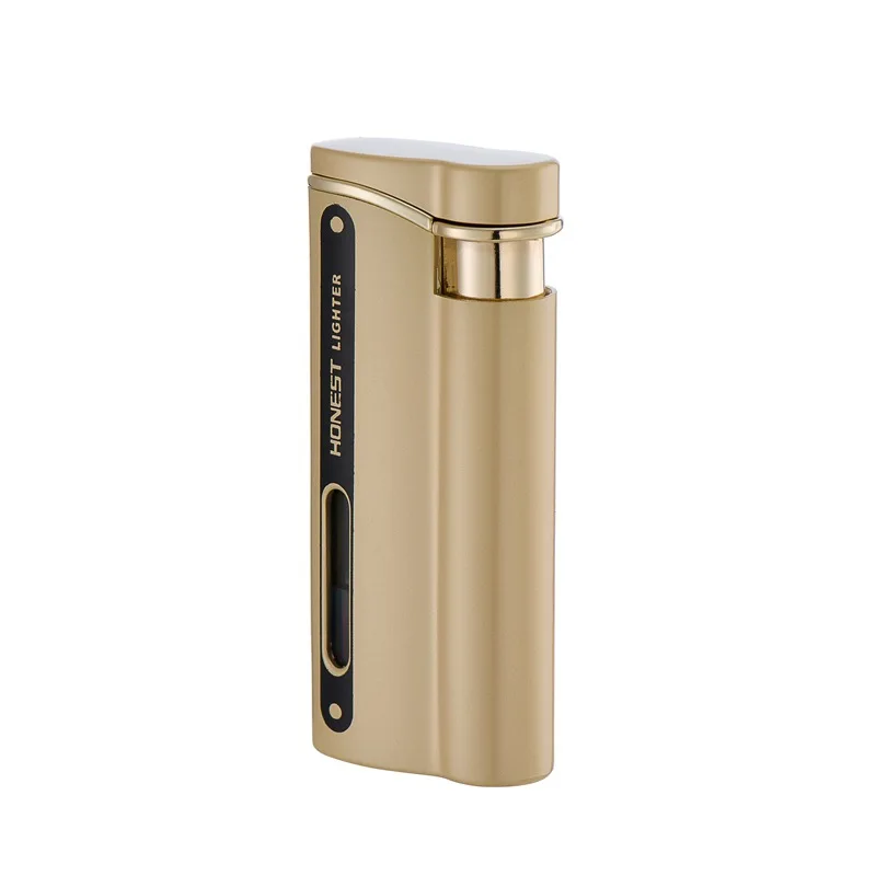 Honest Portable Single Jet Flame Lighter Red Fire Visible Gas Tank With Light Smoking Accessories Torch Cigar Cigarette Lighters