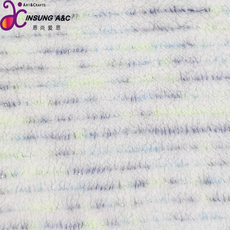 100% Polyester Knitted Flocking Curly Pile Sherpa Berber Fleece Plush fabric for Garment, Toy, Accessories