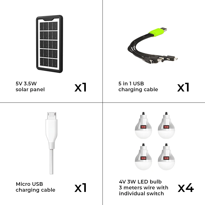 Portable Mini Outdoor Camping Speaker Radio Solar Power Lighting Kit And Solar Energy System Generator For Home