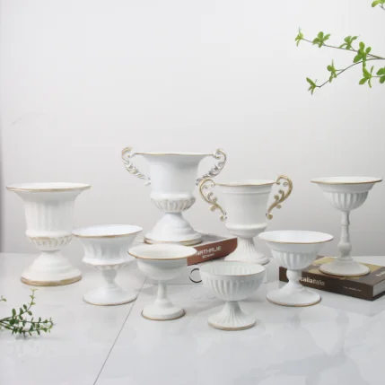 Metal Vase Holiday Wedding Party Family Dining Table Decoration Flowerpot